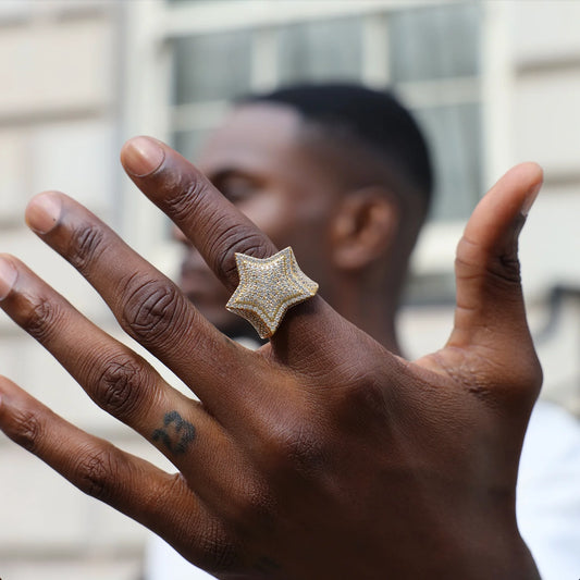 Layered Star Ring in Yellow Gold