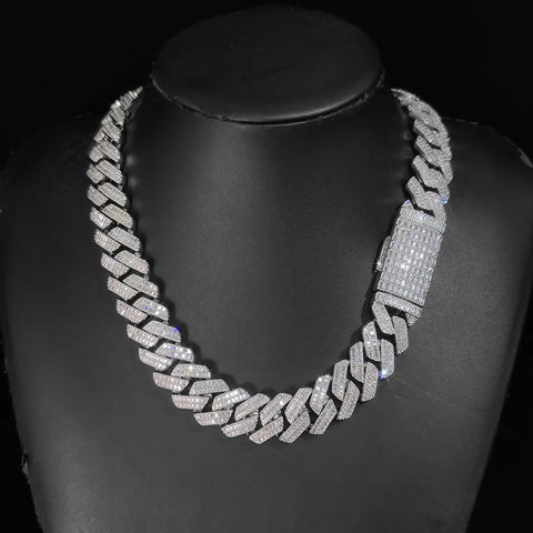 20mm Full Baguette Prong Cuban Chain