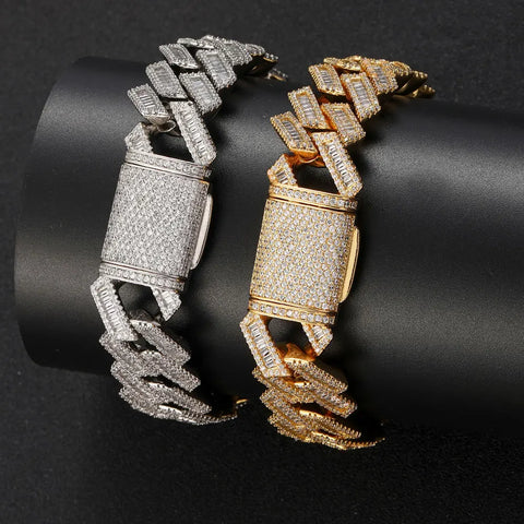15mm Prong Cuban Iced Out Bracelet