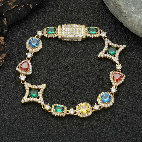 Multicolor Gemstone Bracelet 9mm
