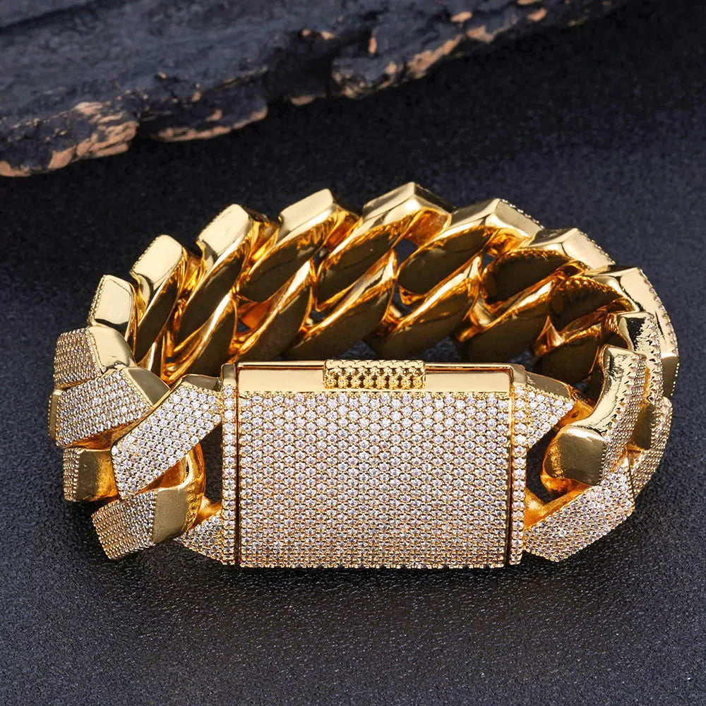 25mm Iced Prong Chunky Cuban Bracelet