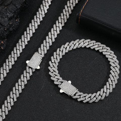 8mm Iced Out Prong Cuban Link Chain