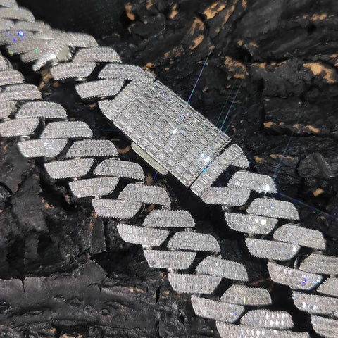 20mm Full Baguette Prong Cuban Chain