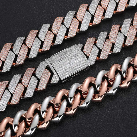 20MM 3-Row Iced Prong Cuban Bracelet