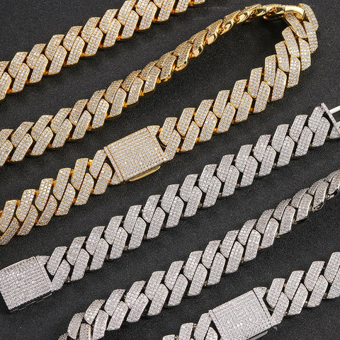20MM 3-Row Iced Prong Cuban Chain