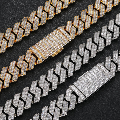 20mm Full Baguette Prong Cuban Chain