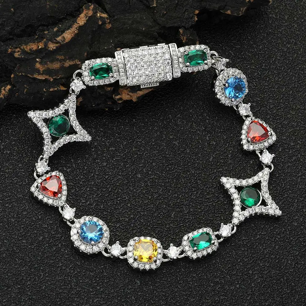 Multicolor Gemstone Bracelet 9mm