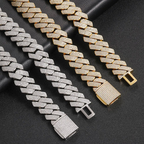 20MM 3-Row Iced Prong Cuban Chain