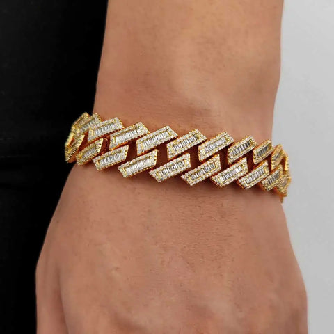15mm Prong Cuban Iced Out Bracelet