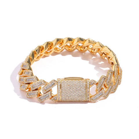 15mm Prong Cuban Iced Out Bracelet