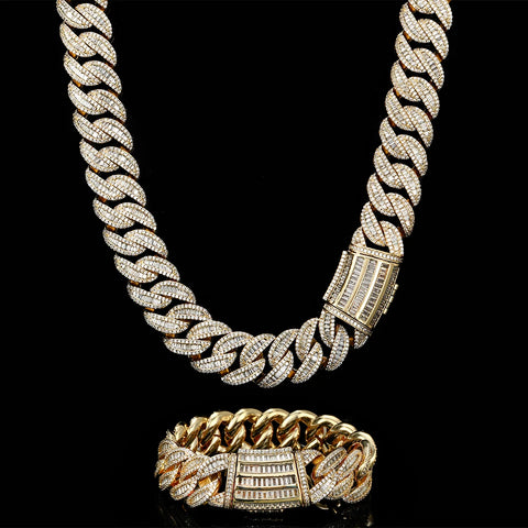 15MM Iced Out Miami Cuban Link Bracelet
