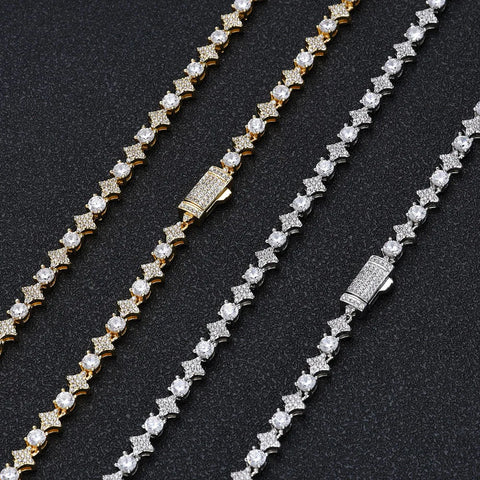 6mm Round and Star Diamond Tennis Bracelet