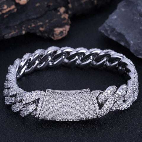 13mm 2 Row Diamond Cuban Bracelet