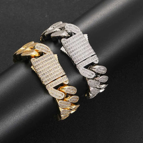 20mm Baguette Miami Cuban Link Bracelets