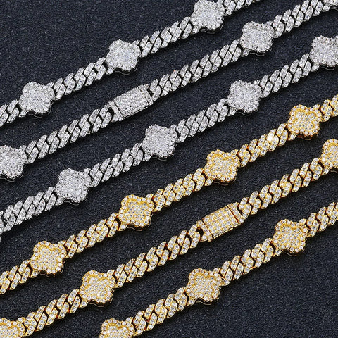 Four Leaf Clover Cuban Chain 6MM