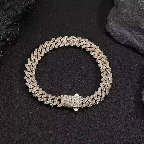 8mm Iced Out Prong Cuban Link Bracelet