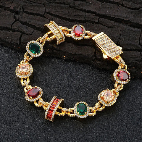 15mm Multicolor Geometric Gemstone Bracelet