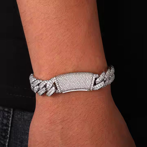 13mm 2 Row Diamond Cuban Bracelet