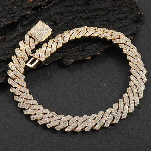 20MM 3-Row Iced Prong Cuban Chain