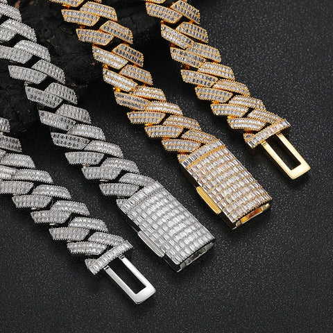 20mm Full Baguette Prong Cuban Chain