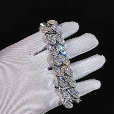 20mm Baguette Miami Cuban Link Bracelets
