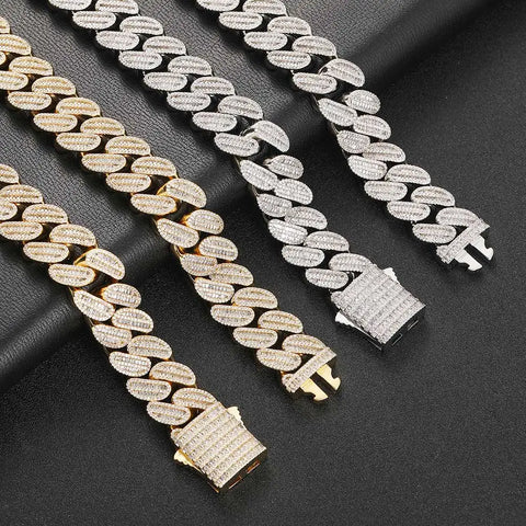 20mm Baguette Miami Cuban Link Chain