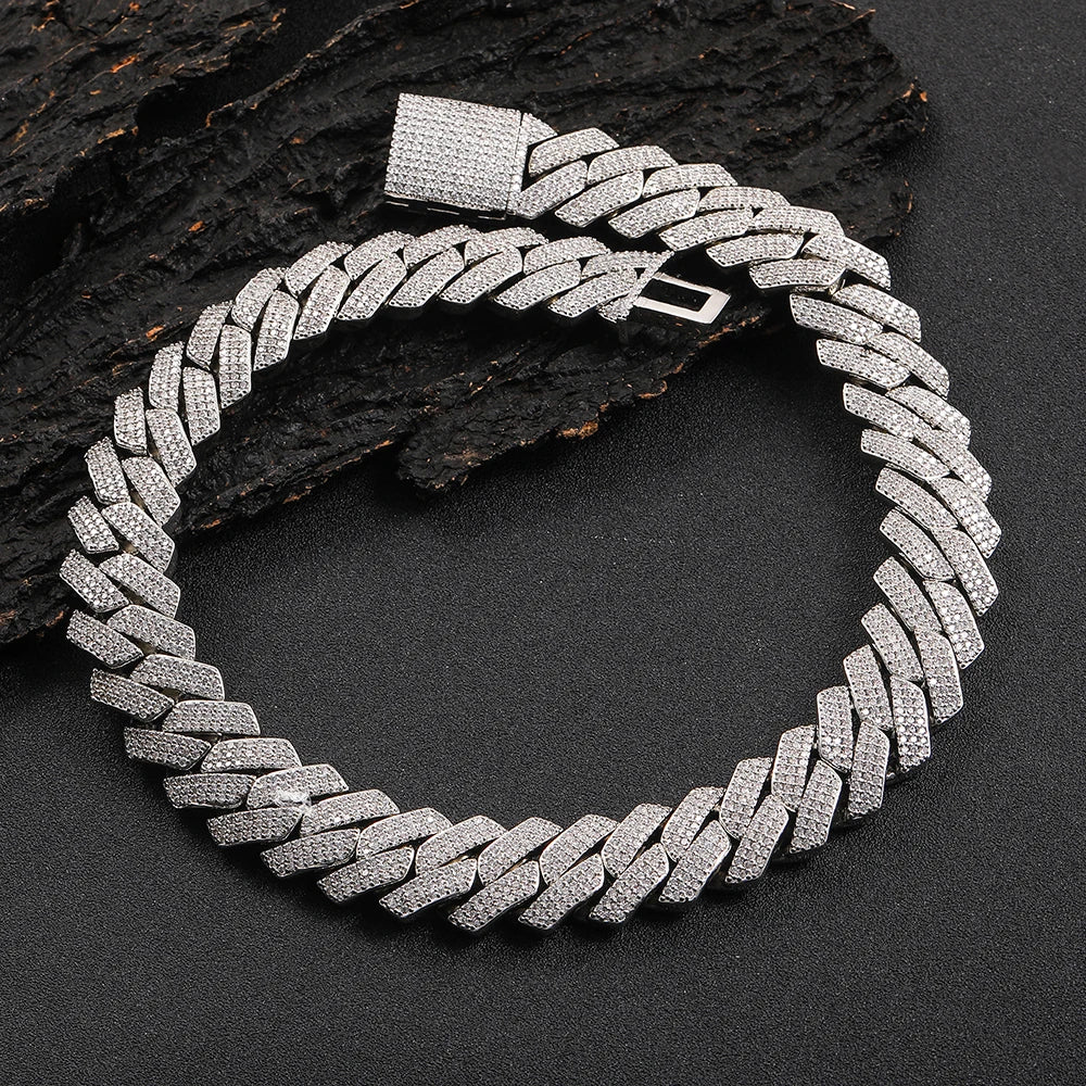 20MM 3-Row Iced Prong Cuban Chain