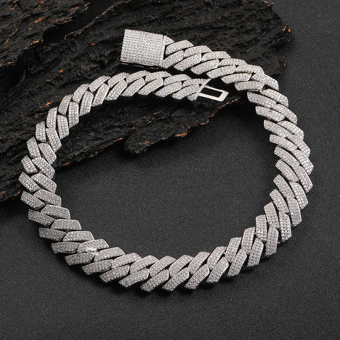 20MM 3-Row Iced Prong Cuban Chain