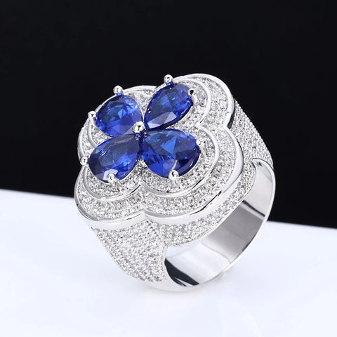 Gemstone Flower Shape Ring