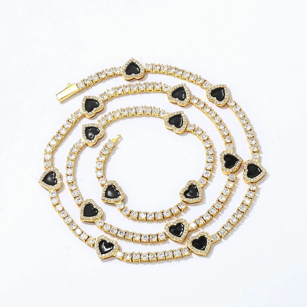 Heart Shaped Tennis Chain 4mm