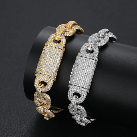 Iced Out Number 8 Cuban Link Bracelet