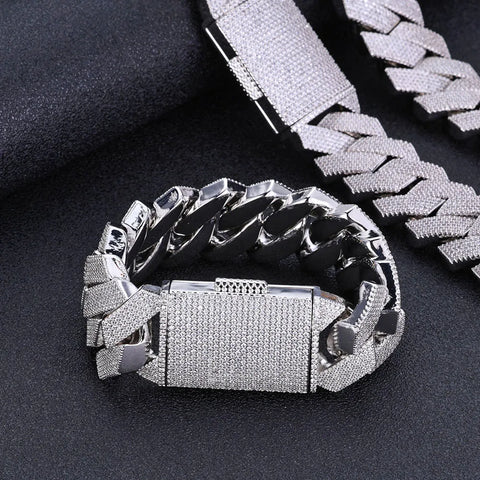 25mm Iced Prong Chunky Cuban Bracelet
