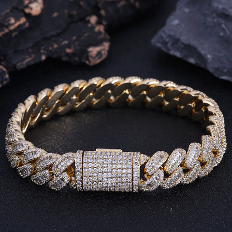 Iced Out Miami Cuban Link Bracelet 12mm