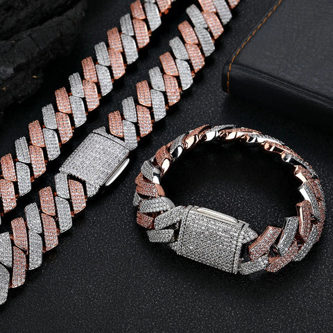 20MM 3-Row Iced Prong Cuban Bracelet