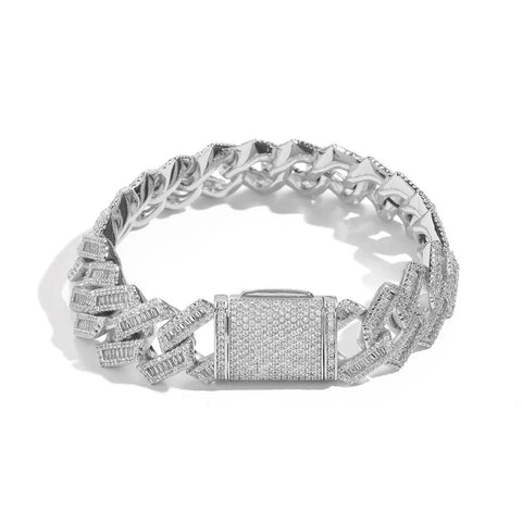 15mm Prong Cuban Iced Out Bracelet