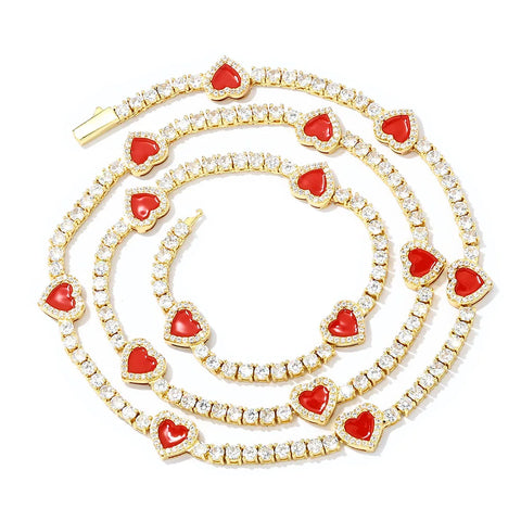 Heart Shaped Tennis Chain 4mm