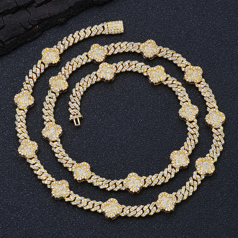 Four Leaf Clover Cuban Chain 6MM
