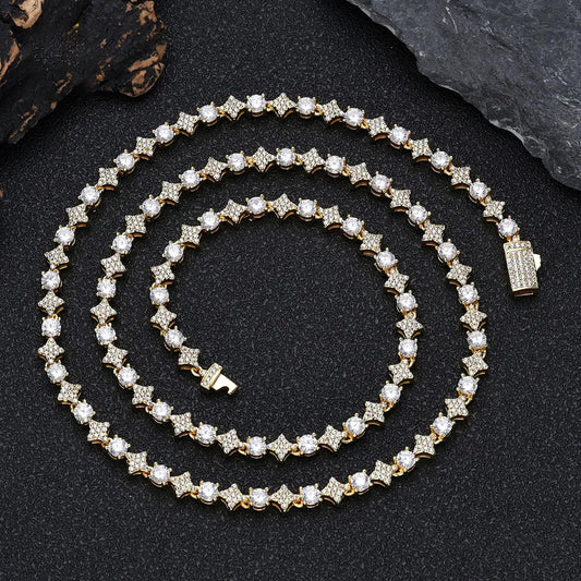 6mm Round and Star Diamond Tennis Chain