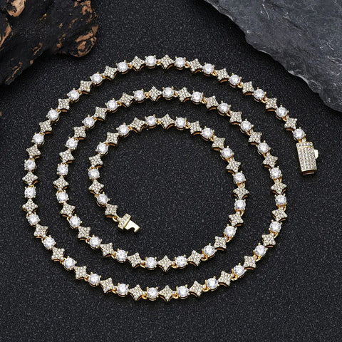 6mm Round and Star Diamond Tennis Bracelet