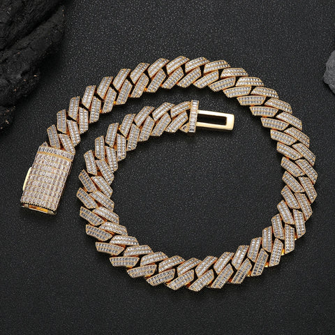 20mm Full Baguette Prong Cuban Chain
