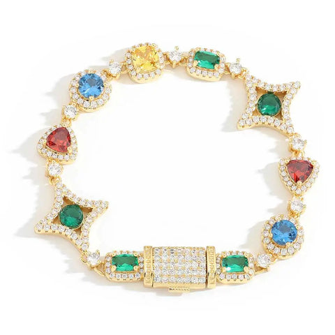 Multicolor Gemstone Bracelet 9mm