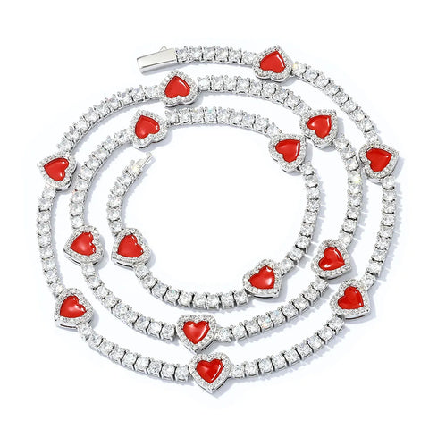 Heart Shaped Tennis Chain 4mm