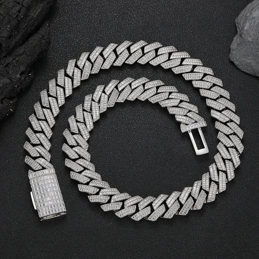 20mm Full Baguette Prong Cuban Chain