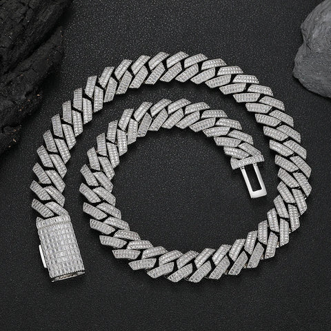 20mm Full Baguette Prong Cuban Chain