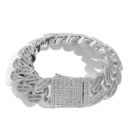 20mm Baguette Miami Cuban Link Bracelets