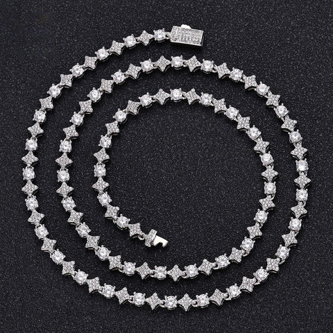 6mm Round and Star Diamond Tennis Bracelet