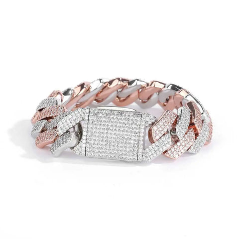 20MM 3-Row Iced Prong Cuban Bracelet