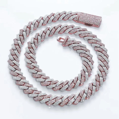 12mm Cuban Two Tone Rose Gold Chain